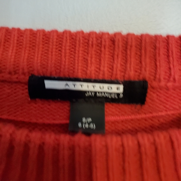 Attitude Jay Manual Color Block Red/MAROON Sweater - Size S 6 (4-6) - Picture 2 of 5